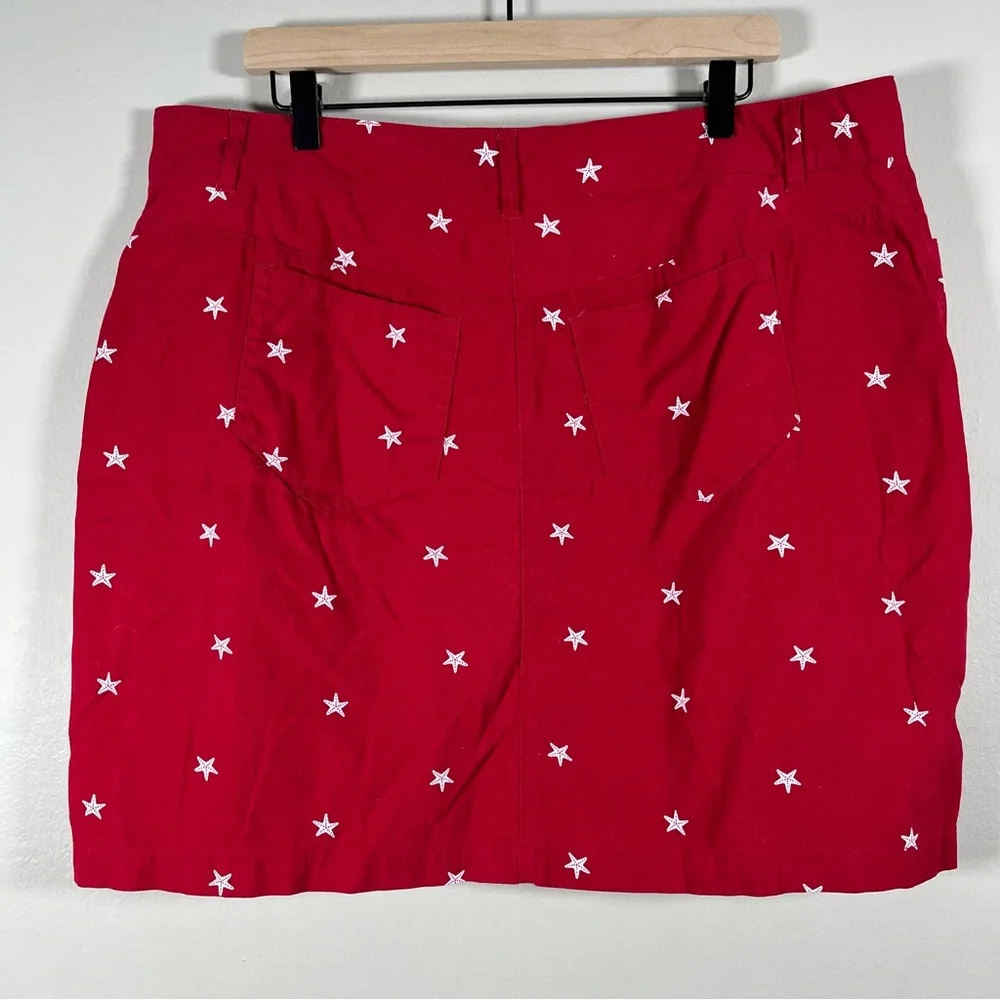 Woman Within Red Skort with White Starfish Pattern Women’s Plus Size 18W